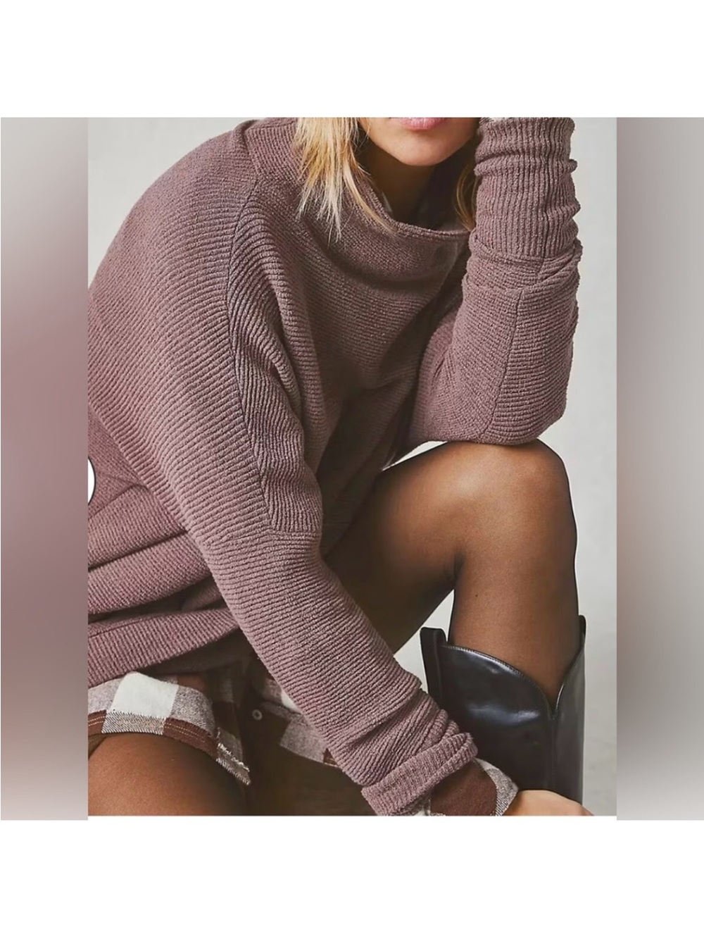 Free People! Ottoman Slouchy Tunic Sweater In Nutmeg NWT! - Picture 3 of 14